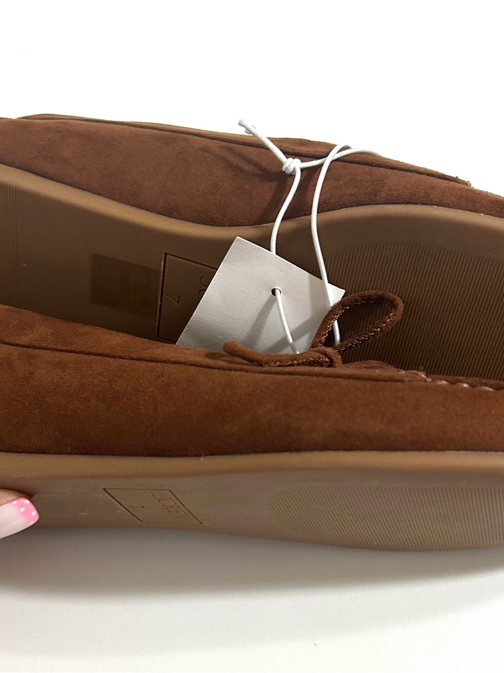 NWT Women’s Brown Suede J. Crew Boat Shoes - Picture 9 of 11